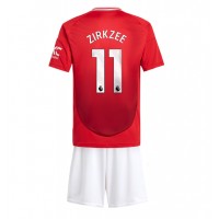 Camiseta Manchester United Joshua Zirkzee #11 Primera Equipación Replica 2024-25 para niños mangas cortas (+ Pantalones cortos)